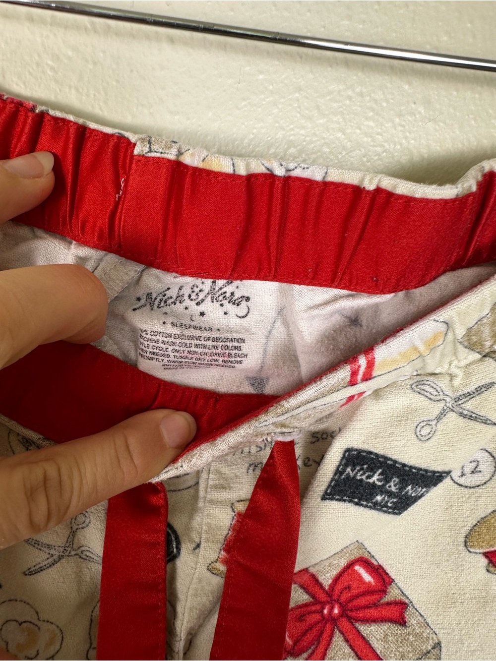NICK & NORA Women L Comfy How To Make A Sock Monkey Cotton Flannel Pajama Set - Picture 5 of 6
